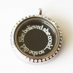 She Believed She Could... So She Did - Locket & Plate Set - 3cm